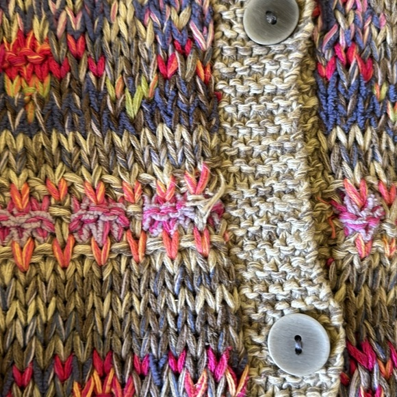 Sigrid Olsen Sport linen silk blend Hand Knit button up cardigan sweater - Picture 11 of 11